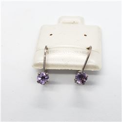 SILVER AMETHYST EARRINGS, MADE IN CANADA