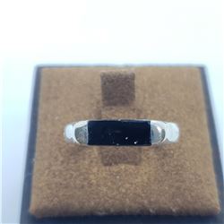 SILVER BLACK ONYX  RING (~SIZE 6,8)