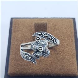 SILVER MARCASITE  RING (~SIZE 5,6,7)