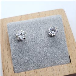 10K YELLOW GOLD CZ 6.5MM  EARRINGS