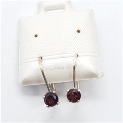 SILVER GARNET EARRINGS