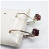 Image 2 : SILVER GARNET EARRINGS