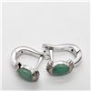 Image 2 : SILVER EMERALD(1.8CT)  EARRINGS