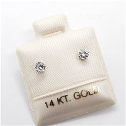 14K WHITE GOLD CUBIC ZIRCONIA  EARRINGS