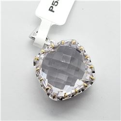 BRASS PINK AMETHYST (9.5CT)  PENDANT