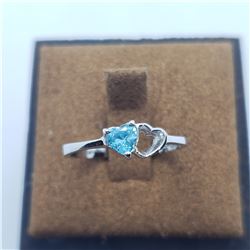 SILVER BLUE TOPAZ  RING (~SIZE 6)