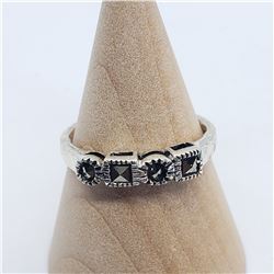 SILVER MARCASITE  RING (~SIZE 6)