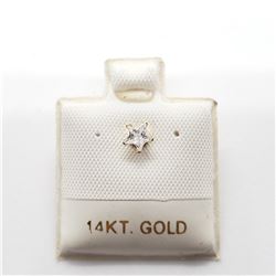 14K YELLOW GOLD CZ STAR  NOSE PIN