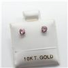 Image 1 : 10K YELLOW GOLD PINK CZ  EARRINGS