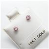 Image 2 : 10K YELLOW GOLD PINK CZ  EARRINGS
