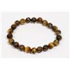Image 1 : #171-NATURAL TIGER EYE BEAD BRACELET 8mm/7.5"