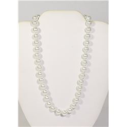#20-IVORY SEA SHELL PEARL NECKLACE 10mm/15"