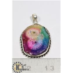 #95-RAINBOW SOLAR QUARTZ PENDANT