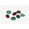 Image 1 : #79-RED RUBY & EMERALD GEMSTONE 57.10ct