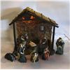 Image 1 : CHRISTMAS PLASTER MANGER WITH LIGHTS, PORCELAIN