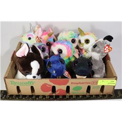 FLAT OF ASSORTED SMALL TY PLUSH TOYS