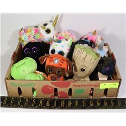 FLAT OF ASSORTED SMALL TY PLUSH TOYS