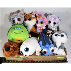 FLAT OF ASSORTED MEDIUM TY PLUSH TOYS