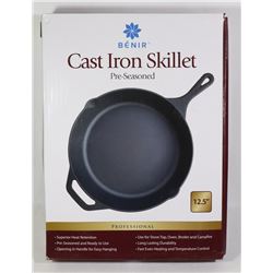 NEW PROFESSIONAL 12.5" PRE-SEASONED CAST IRON