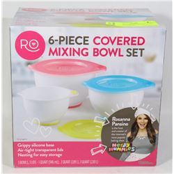 NEW 6PC COVERED MIXING BOWL SET WITH GRIPPY