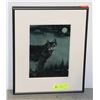 Image 1 : ARTIST SIGNED WOLF PRINT MATTED AND FRAMED