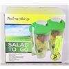Image 1 : NEW 2PC SALAD TO GO WITH DRESSING CONTAINER AND