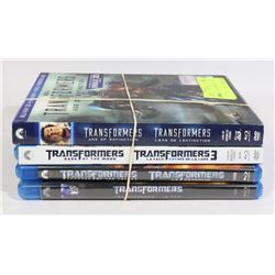 LOT OF 4 TRANSFORMERS BLU-RAY MOVIES