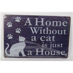 NEW CAT THEME METAL SIGN