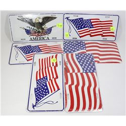 LOT OF 6 USA THEME NOVELTY LICENSE PLATES