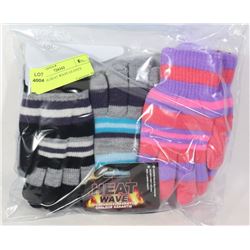3PK KIDS HEAT WAVE GLOVES