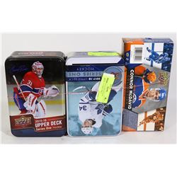 2 EMPTY UPPER DECK HOCKEY TINS WITH EMPTY CONNOR