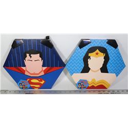 NEW SUPERMAN AND WONDER WOMEN WALL ART