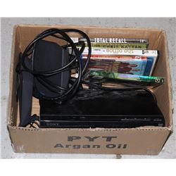 BOX OF ELECTRONICS INCLUDING DVD PLAYER,
