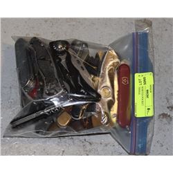 BAG OF ASSORTED POCKET KNIVES-GENERAL
