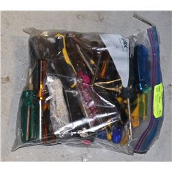 BAG OF ASSORTED HAND TOOLS AND BITS-TOOLS
