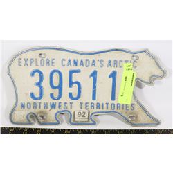 NWT LICENSE PLATE