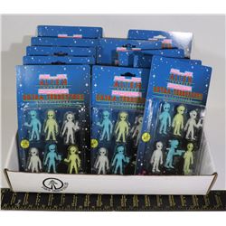 FLAT OF ALIEN INVADERS GLOW IN THE DARK TOYS