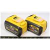 Image 1 : 2 DEWALT FLEX VOLT20/60 V MAX LITHIUM BATTERIES