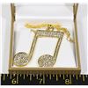 Image 1 : UNISEX  MUSIC SYMBOL NECKLACE PENDANT GOLD FILLED