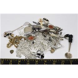 BOX OF COLLECTIBLE SPOONS AND JEWELRIES