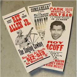LOT OF 3 NASHVILLE POSTERS INC ROY ACUFF,REX