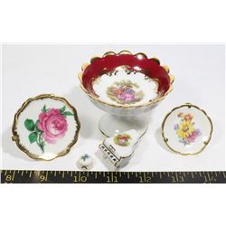 VINTAGE 5 PCS LIMOGES FRANCE, STAMPED AND MARKED