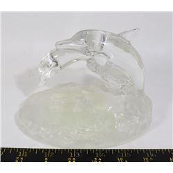 DOLPHINS JUMPING GLASS SCULPTURE