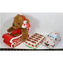 LOT OF PORCELAIN CHRISTMAS ORNAMENTS