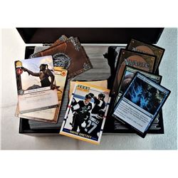 22)  WOOD AND LEATHER TREASURE CHEST