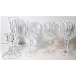 25)  LOT OF 6 BOHEMIAN CRYSTAL STEMMED