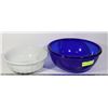 Image 1 : BLUE GLASS BOWL- 12" DIAMETER & ENGLISH