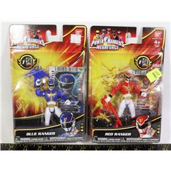 RED AND BLUE POWER RANGER ACTION FIGURES