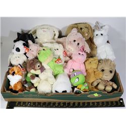 FLAT OF ASSORTED TY AND OTHER PLUSH TOYS