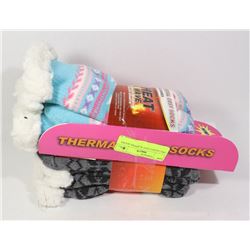 2PK LADIES COZY SLIPPERS SOCKS